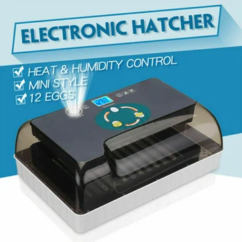

Egg Incubator Digital Fully Automatic 12 Eggs Poultry Hatcher for Chickens Ducks PI669