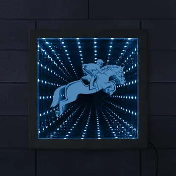 

Tunnel Lamp 3D Infinity Mirror Light Decor Light LED Night Light Horse Racing Equestrian Silhouette Animated Wall Table Molduras