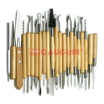 

Wooden Handle DIY Ceramic Clay Shaping Radium Wire Knife Ceramic Pottery Art Clay Craft Tool Set Carving Tool Set 22pcs/set