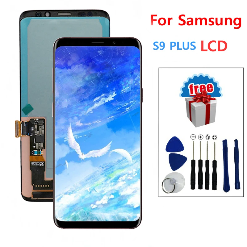 100% Super AMOLED ЖК дисплей для Samsung Galaxy S9 Plus G965F G965U G965 сенсорный экран в сборе сменная