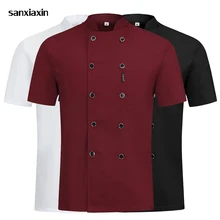 Cheap 3 colors high quality Double breasted Chef uniform Restaurant hotel kitchen Catering jackets cooking Cafe workwear chef clothes Cheap 3 colors high quality Double breasted Chef uniform Restaurant hotel kitchen Catering jackets cooking Cafe workwear chef clothes