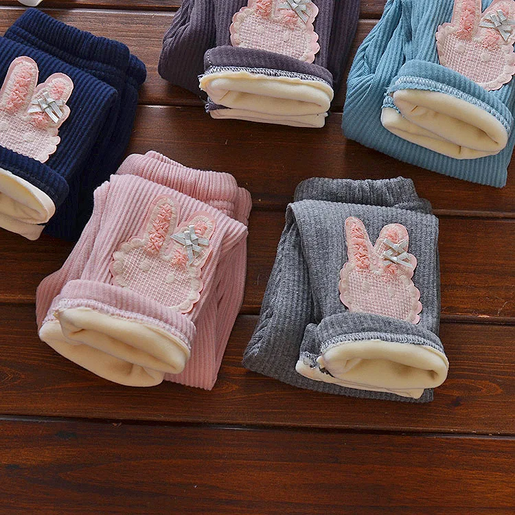 Crawler Girls' Trousers Children Baby Heart Shape Leggings Infants Children Pants with Velvet Sub-Small CHILDREN'S Thick Trouser