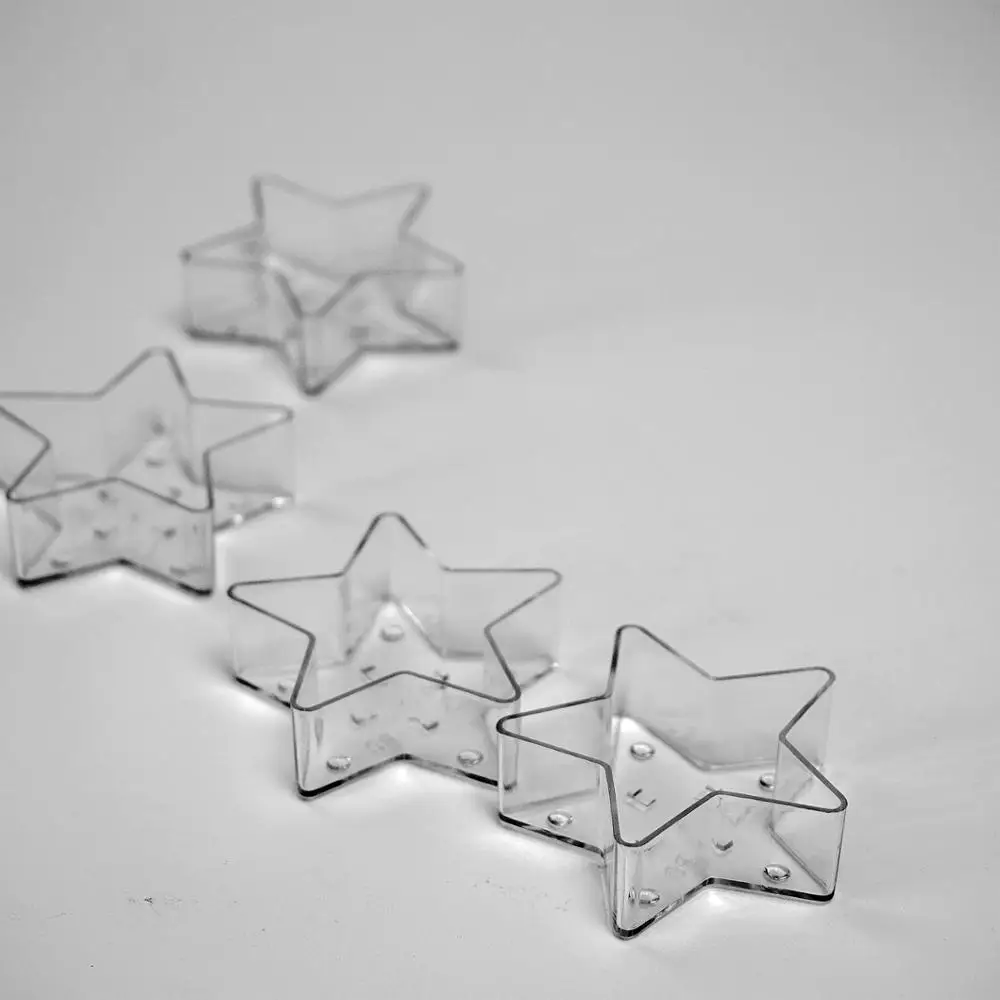 

Mid-Christmas Star Polycarbonate DIY Candle Holders with wick For Tealight Candle Making 50 Pcs