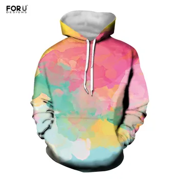 

FORUDESIGNS Fashion Gradient Color Design 3D Hoodies for Women Casual Winter Tops Hot Style Costume Hoody Pullovers Tracksuit