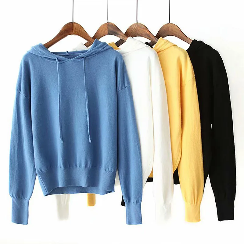 Sweater 2019 Autumn New Women's Sweater Fashion Hooded Elegant Women's Pullover Sweater Casual Wild Street Brand Pullover