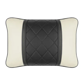 

Home Office PU Leather Lumbar Pillow Car Accessories Sleeping Bedroom Zipper Waist Support Solid Modern Driver Pain Relief