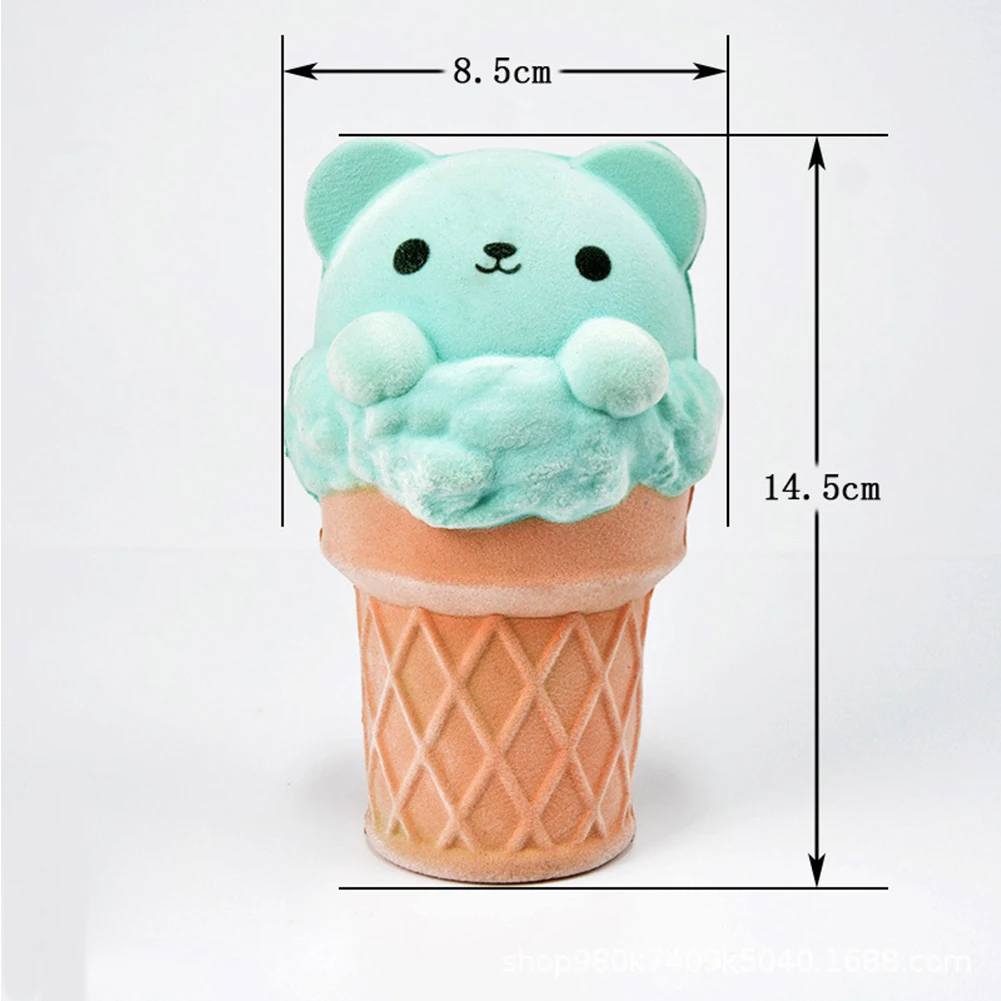 Cute Ice Cream Bear Scented Slow Rising Stress Relieve Kids Toy Decor