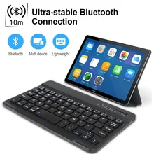 Mini teclado sem fio bluetooth teclado e mouse teclado russo bluetooth recarregável para ipad telefone tablet portátil