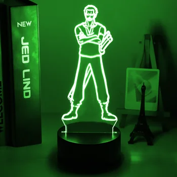 

3d Night Light Anime One Piece Roronoa Zoro Arm Cross Figure Nightlight for Kids Bedroom Decor Birthday Gift for Child USB Lamp