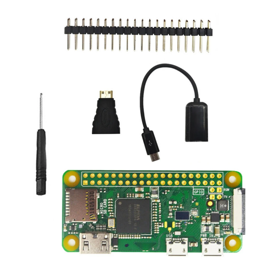 

HAT 40-pin connector BCM2835 1GHz single-core CPU 512MB RAM OTG Cable HDMI Adapter for Raspberry Pie Pi Zero W carries Bluetooth