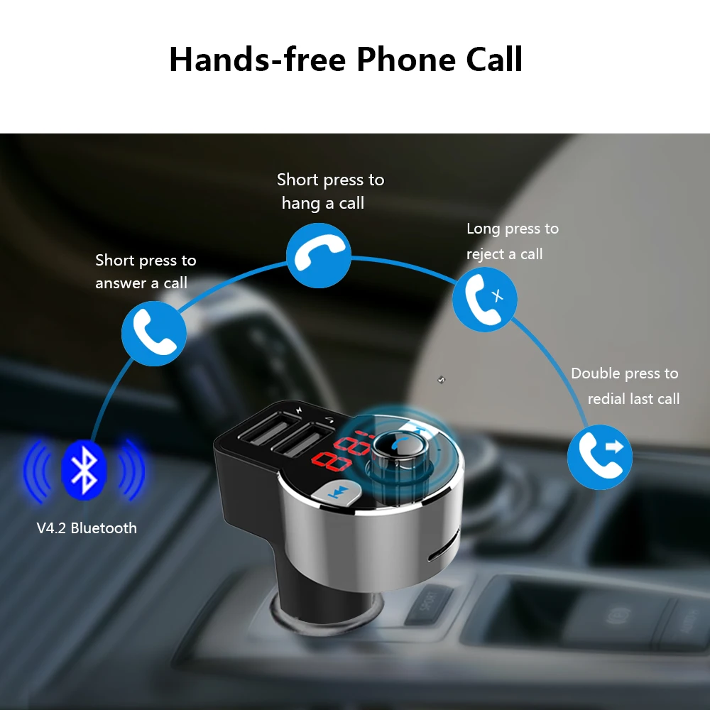 HK203 автомобильный комплект громкой связи, беспроводной Bluetooth, fm-передатчик, ЖК-дисплей, Автомобильный MP3-плеер, USB зарядное устройство, fm-модулятор, автозапчасти, голосовая трансляция