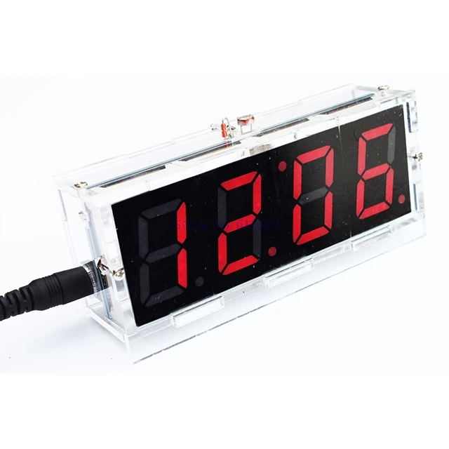 

A2-- DIY Kit Red LED Electronic Clock Microcontroller Digital Clock Time Thermometer