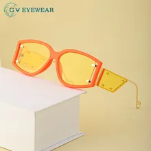 Women And Men Fashion Steampunk Style Sunglasses Small Frame Night Vision Eyeglasses Rivet Luxury Designer Shades For Women