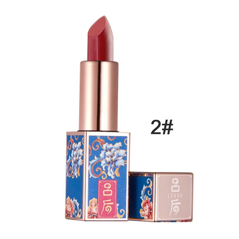 Vintage Style Lipstick Non-Stick Cup Smudge-Proof Moisturizing Matte Velvet Lipstick