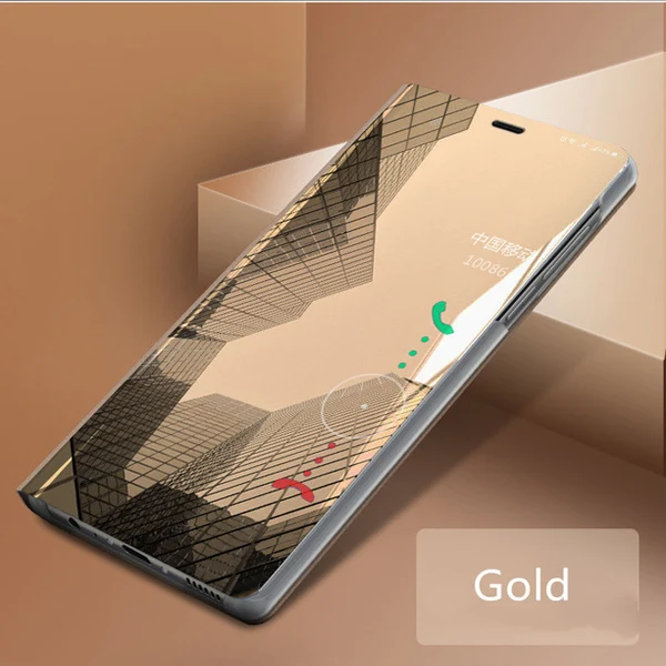 GOLD Clear View Смарт зеркало откидная крышка для Vivo IQOO Y17 Y15 Y97 Y95 Y91 NEX V15 X23 X21S X20 Y85 Y83 защитная крышка-чехол с подставкой - Цвет: GOLD