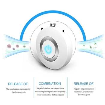 

Portable Wearable Air Purifier Necklace Mini Portable USB Air Cleaner Negative Ion Generator Low Noise Air Freshener