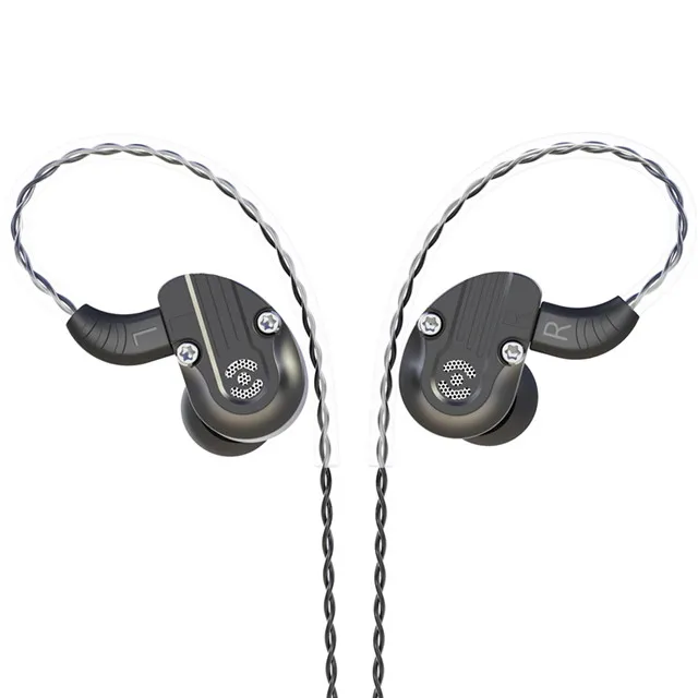 black no mic Revonext NEX202 1DD+ 1BA гибридные наушники в ухо HIFI DJ монитор для бега спортивные наушники ушные наушники гарнитура вкладыши QT2/QT2S/QT5 - Цвет: black no mic