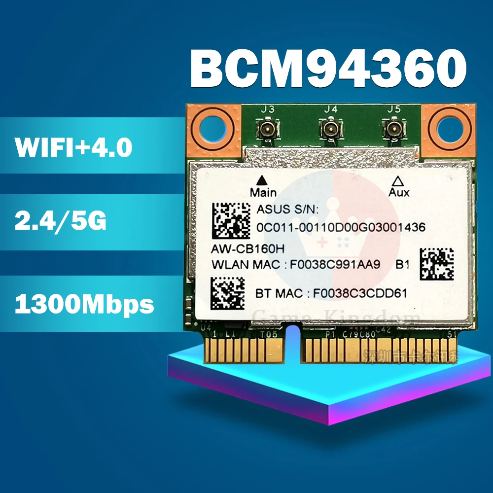 Azurewave AW-CB160H bcm94360hmb bcm94360 meio mini pci-express 802.11ac 1300mbps sem fio wifi wlan bluetooth4.0 cartão