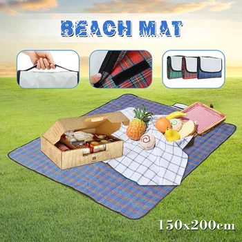 

150x200cm Outdoor Beach Picnic Folding Camping Mat Multiplayer Waterproof Sleeping Camping Pad Mat Moistureproof Plaid Blanket