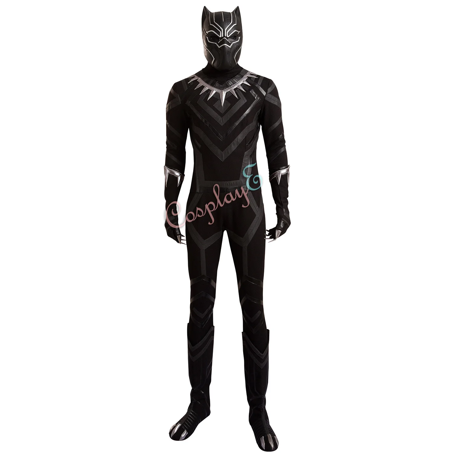 Черная пантера костюм Капитан Америка: Civil War Косплей T'Challa полный комплект черный наряд