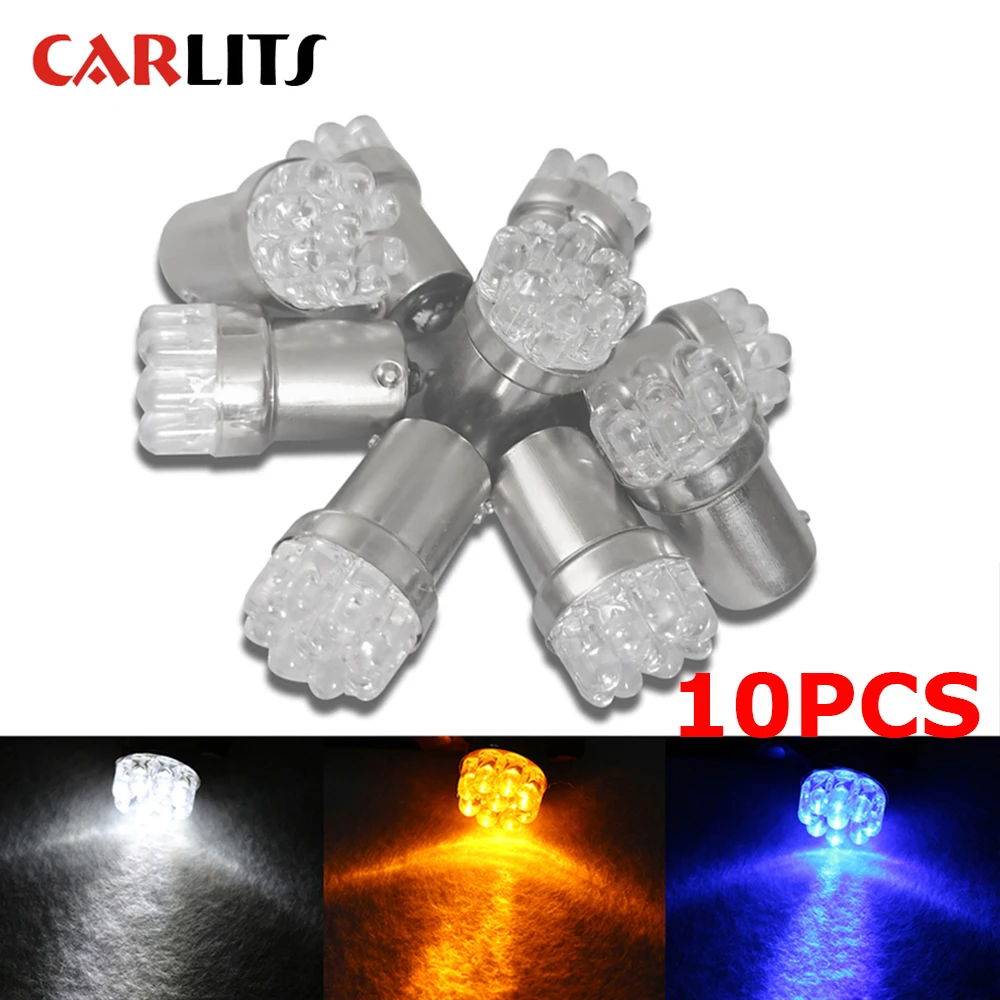 CARLITS 10 шт. T10 P21w 1156 ba15s 9SMD светодиодный задний стоп сигнал поворота лампа угловой