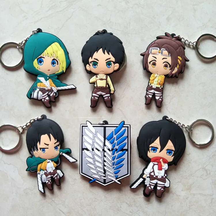 Anime attack on Titan Cosplay cartoon Keychain Keyring double sided silicone GIFT PENDANT | Тематическая одежда и униформа