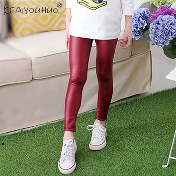 

2020 Fashion Trousers Baby Girls Leggings Winter Thick Velvet Pencil Pants Leather Children Leggings Infant Warm Trousers Slim