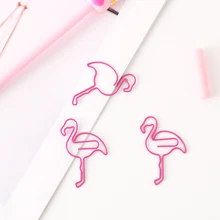 

Pink Flamingo Paper Clip Office Stationery Pin Bookmark Decoration Cute Paper Clips Decorative Rose Stationery Office Supplies
