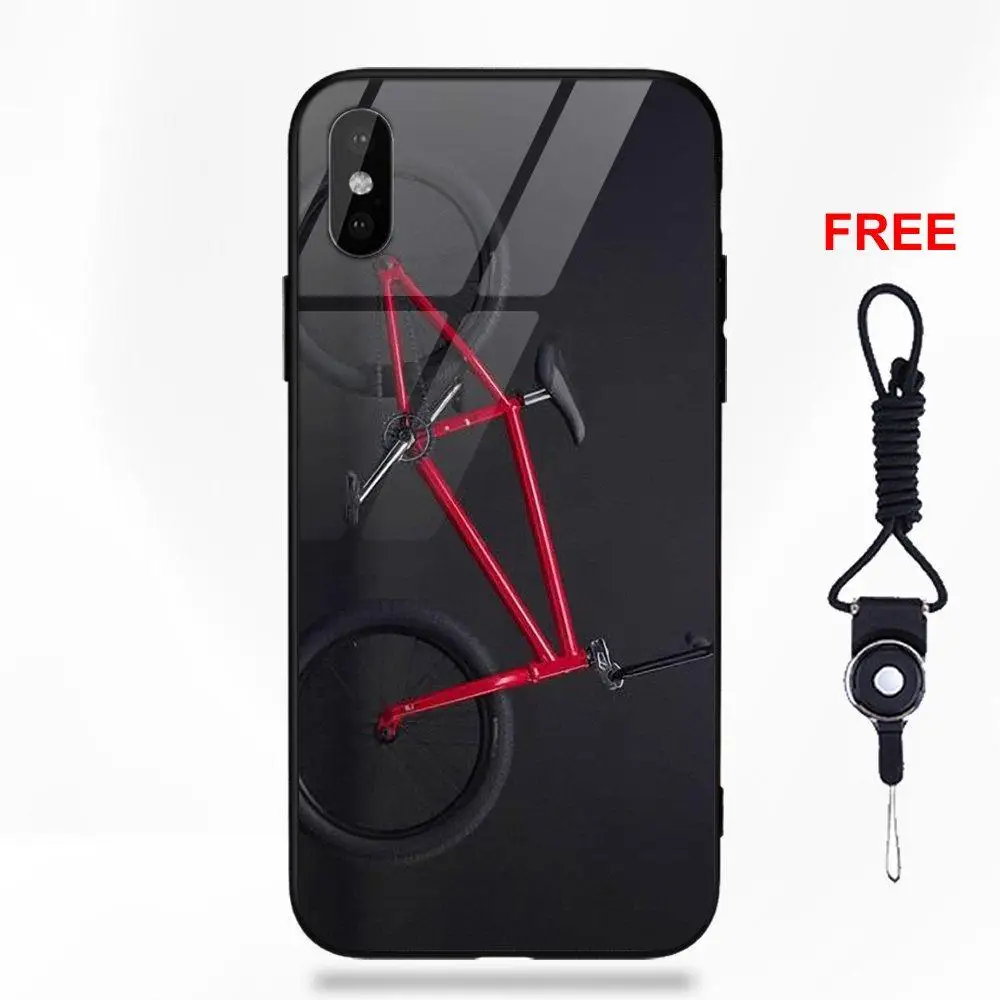 

For Apple iPhone 5 5C 5S SE 6 6S 7 8 Plus X XS Max XR Picture Silicone TPU Frame Tempered Glass Phone Case A Good Bmx Bike