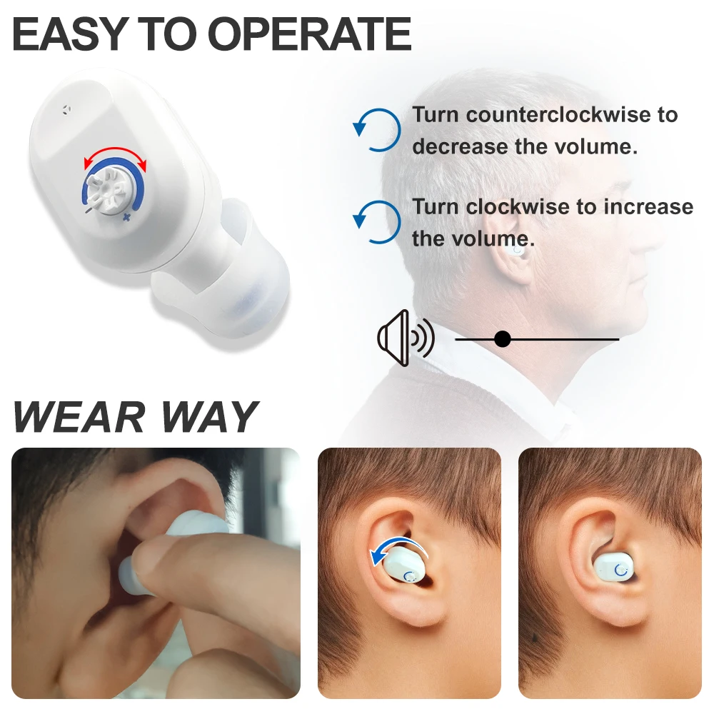 2024 New best Mini Ear Hearing Aids Apparatus In Ear Invisible Hearing Aid Assistant Adjustable Sound Amplifier For Deaf Elderly 4