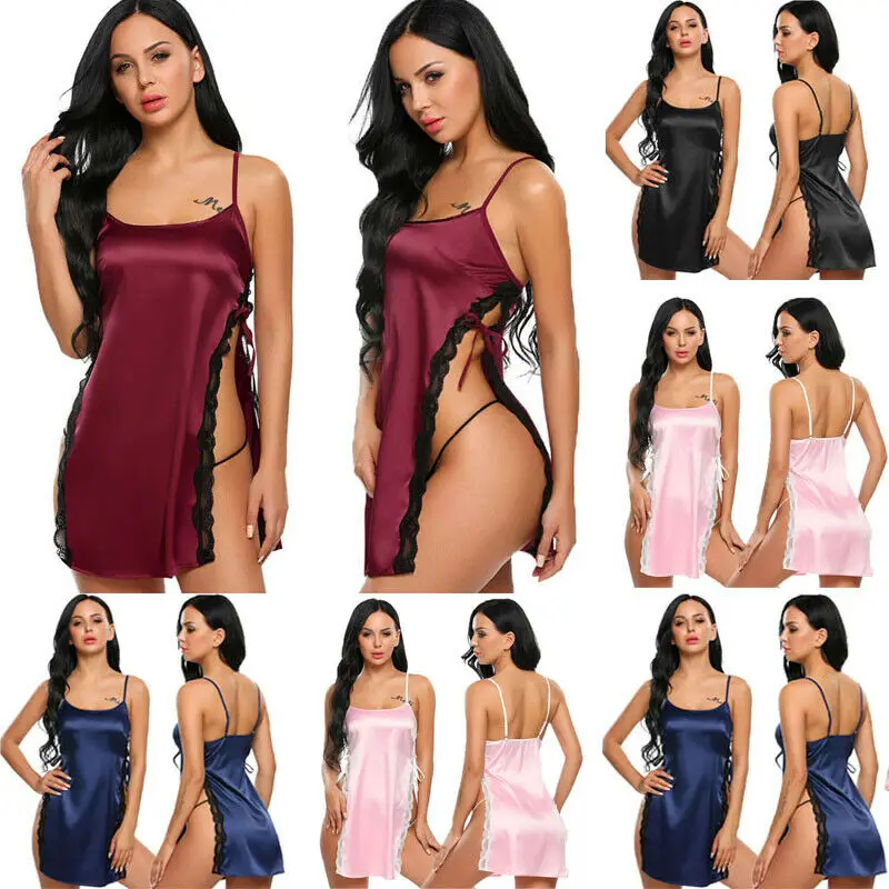 Новинка сексуальное женское белье шелковое кружевное платье Babydoll ночная рубашка