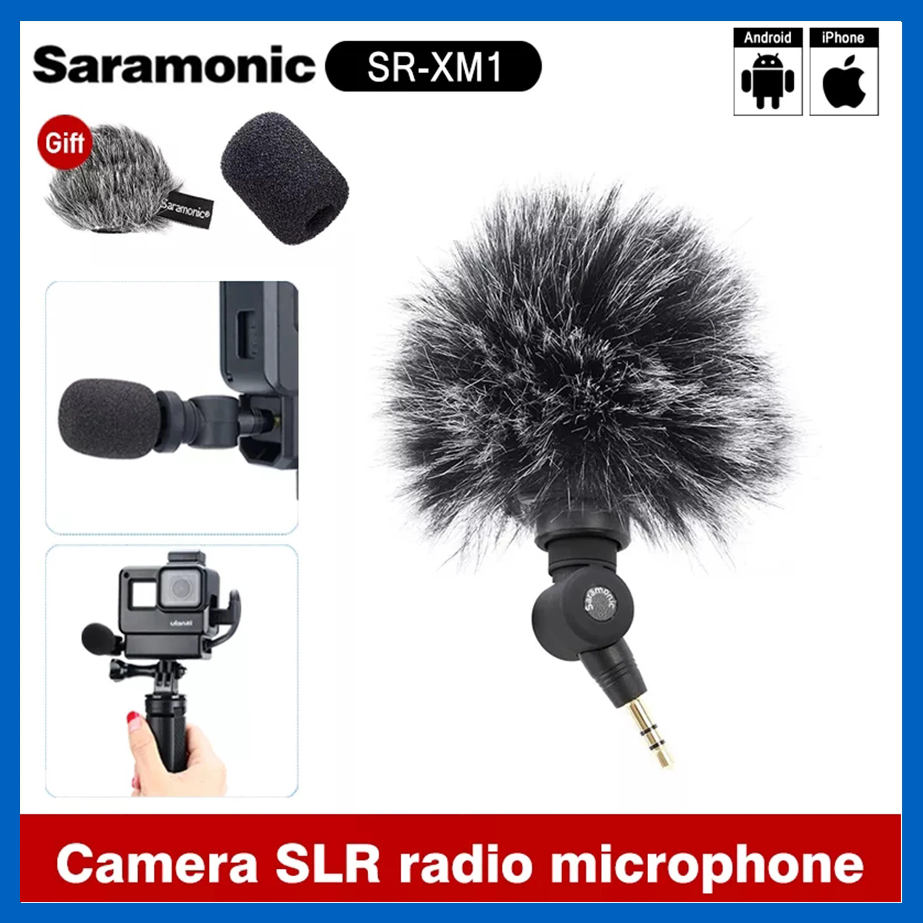 Saramonic SR XM1 3.5mm Wireless Microphone GoPro Vlog Video Mic for
