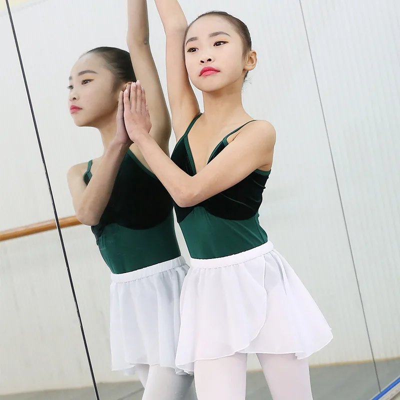 

Young CHILDREN'S Dance Grading Test Clothing "Practice Skirt Girls Ballet Gymnastics Three Half-length Chiffon Skirt Dance Skirt