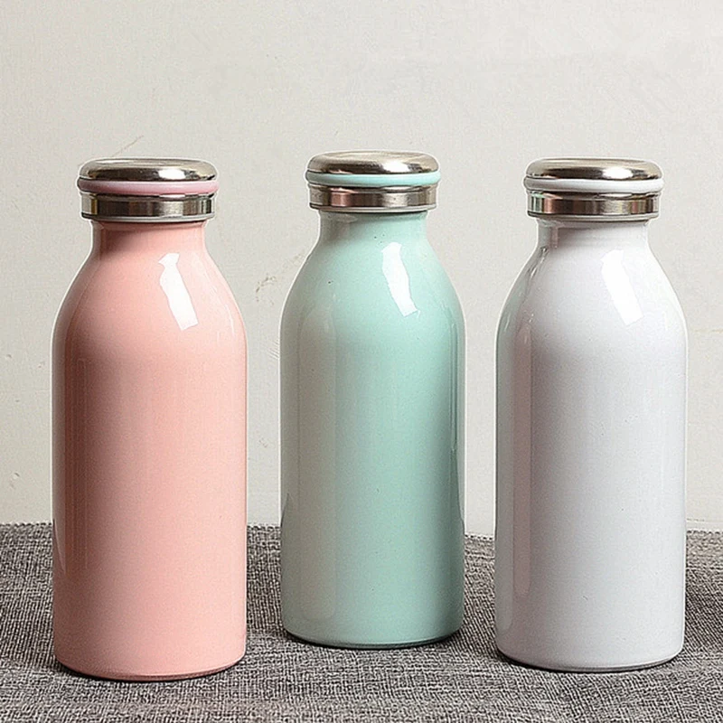 Milk Vacuum Flasks 304Stainless Steel Cup Water Bottle Sports Travel Thermals Mug