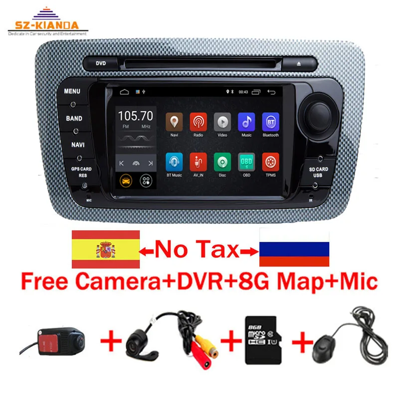 Android 9,0 автомобильный dvd-плеер для сиденья Ibiza 6j 2009 2010 2012 2013 радио gps навигация 2 Din экран Радио автомобильный мультимедийный плеер