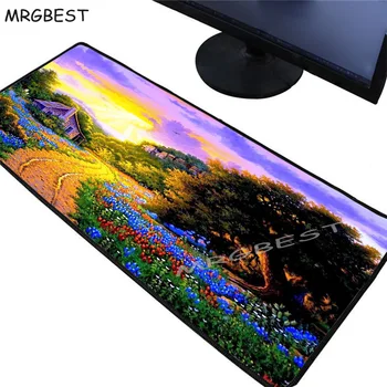 

MRGBEST Flower Scenery 90x40MM Speed Large Lock Edge Mouse Pad Non-slip Washable Game Personality LOL CSGO Gamer Mousepad Xxl