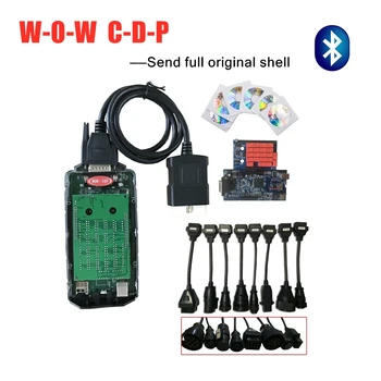 

WOW CDP with Original shell bluetooth v5.008 R2 / v5.012 OBD2 scanner for delphis VD TCS CDP +8pcs truck cable DHL free shipping