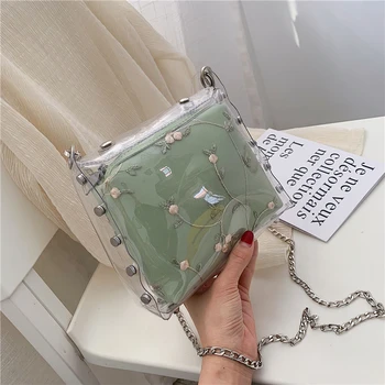 

Transparent Messenger Bag Luxury 2020 Summer Designer Small Crossbody Shoulder Bags for Women PU Leather Purses Travel Handbag
