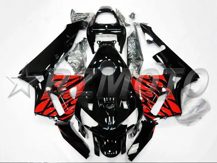 Топ(литьевая форма) ABS мотоцикл полный комплект обтекателя Подходит для Honda CBR600RR 05 06 F5 2005 2006 Обтекатели красный черный цвет