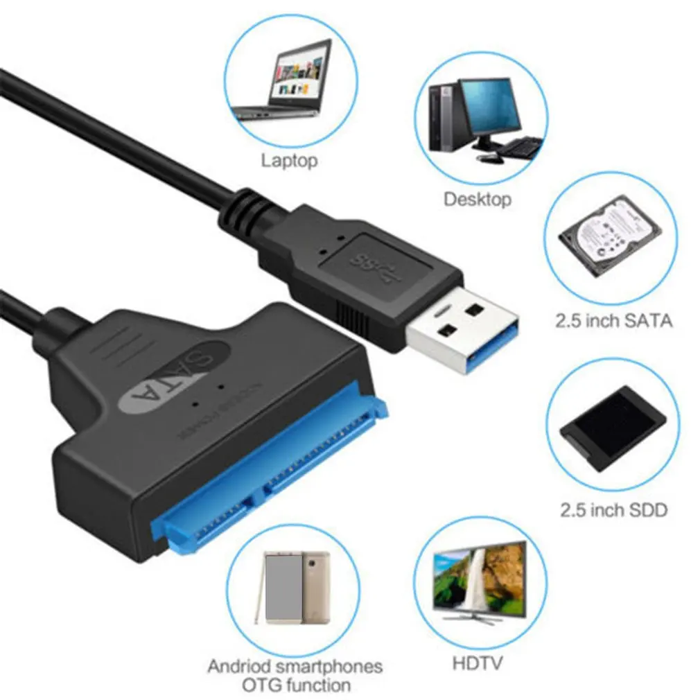 USB 3,0 SATA 3 кабель Sata к USB адаптер до 6 Гбит/с Поддержка 2,5 дюйма внешний SSD HDD жесткий диск 22 Pin Sata III кабель