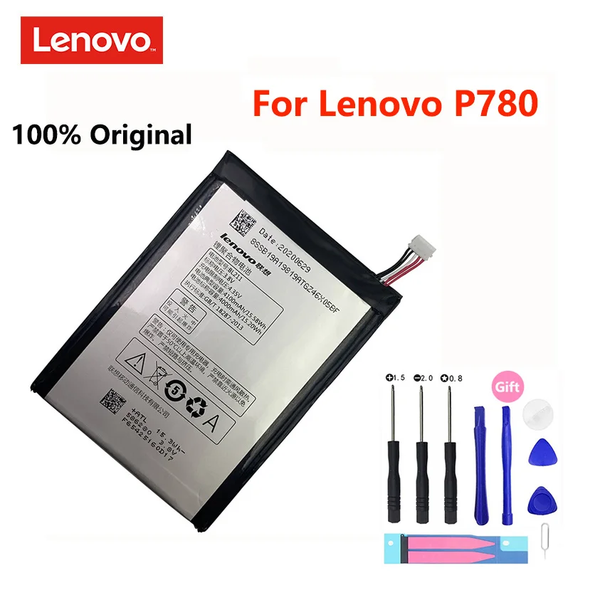 100% оригинальная Высококачественная батарея для Lenovo P780 BL211 (4100 мА · ч) Крышка