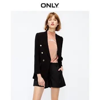 Только Женский приталенный двубортный блейзер в клетку | 120108508