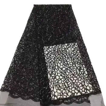 

High Quality African Lace Fabric Net 2020 French Lace Fabric Tulle With Sequins Nigerian Lace Fabric For Wedding Dress YYZ9788