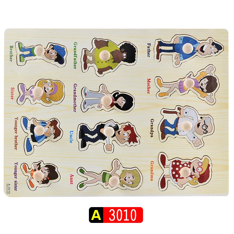 Woods Puzzle Kid Toy Early Educational Toys Numerals Graphic Alphabet Digit Learning 3D Wooden Jigsaw Puzzles Children For Gifts - Цвет: MP095