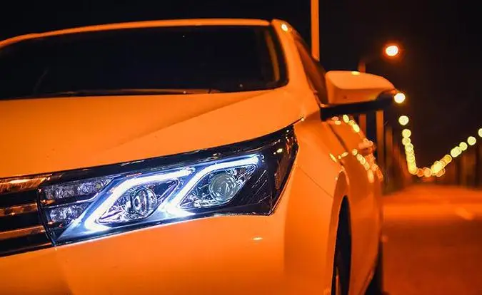 VLAND завод для автомобильных фар для COROLLA светодиодный модный головной фонарь с желтым поворотным сигналом+ DRL+ Play and Plug