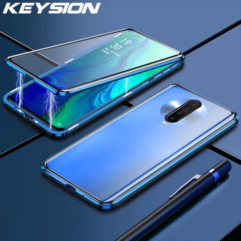 KEYSION 360 двусторонний металлический Магнитный чехол для Redmi K30 K20 Pro прозрачная задняя крышка из закаленного стекла для Redmi Note 8 7 Pro