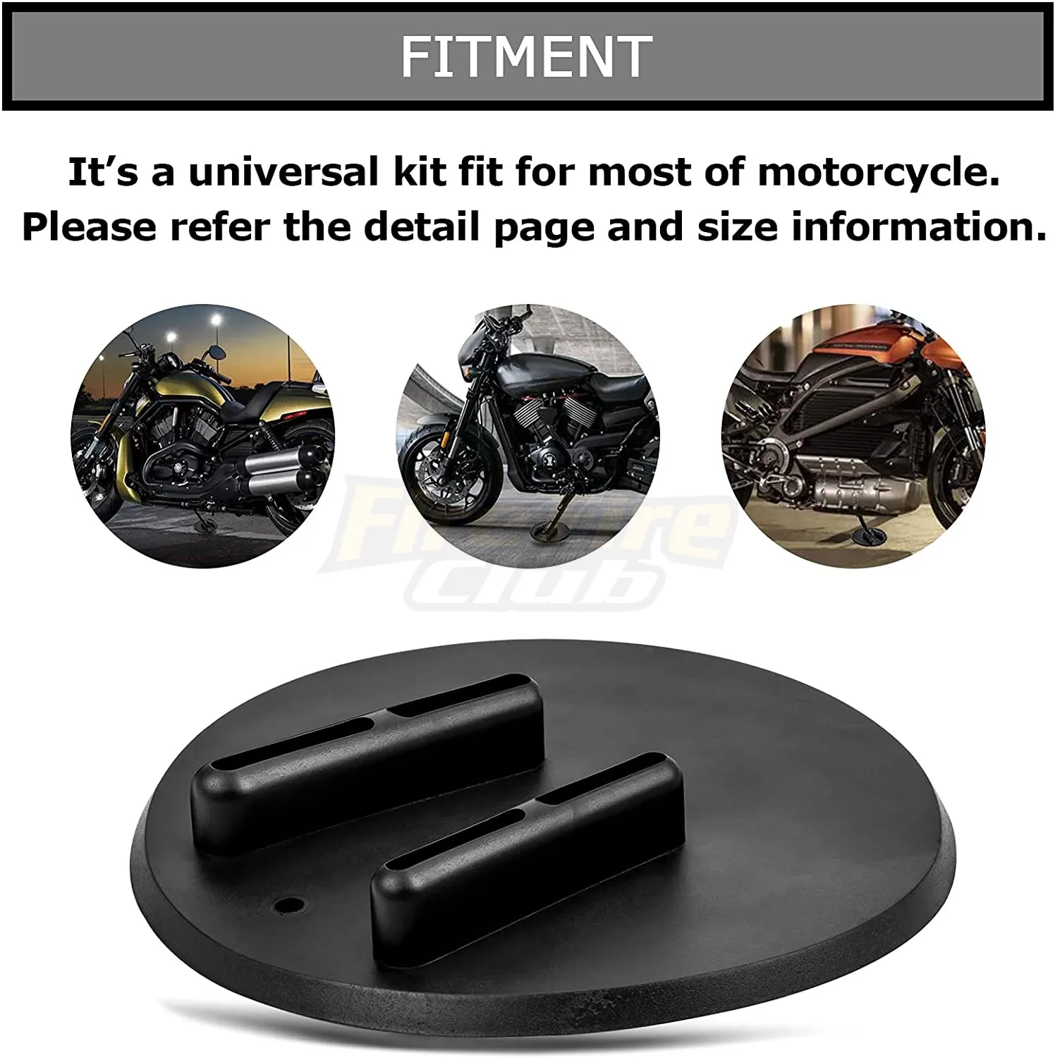 1 adet motosiklet yan Kickstand Jiffy standı Coaster Pad Puck için