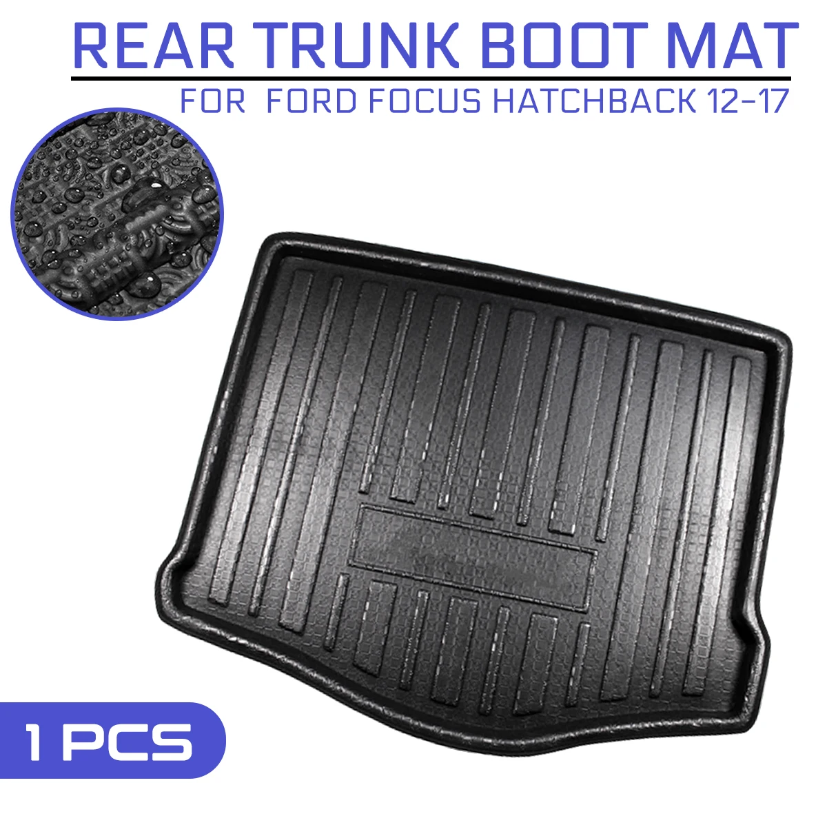Car Floor Mat Carpet For Ford Focus Hatchback 2012 2013 2014 2015 2017 Rear Trunk Anti mud Cover