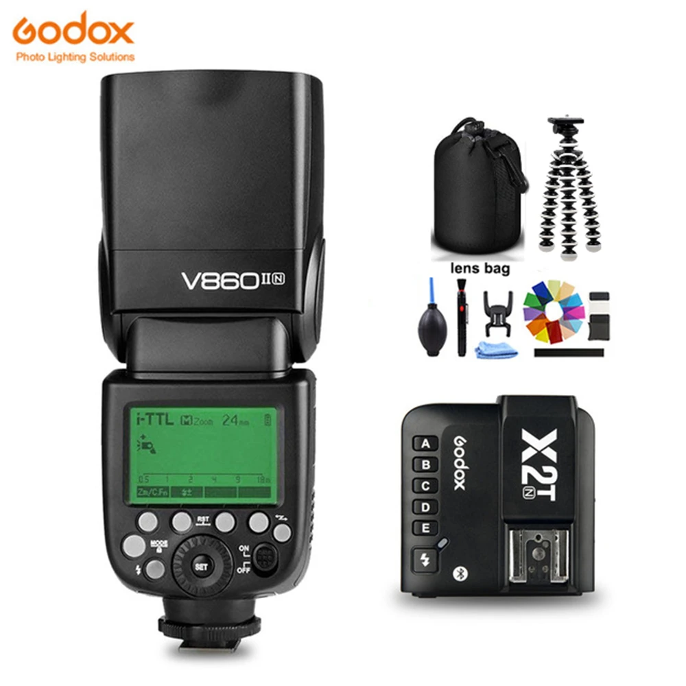 Godox V860II V860IIN ttl HSS литий-ионный аккумулятор Speedlite Flash с X2T-N триггерный передатчик для Nikon D850 D5 D4 D3X Z7
