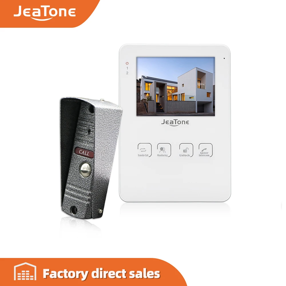 Видеодомофон JeaTone 4 дюймовый сенсорный монитор домофон функция фото и